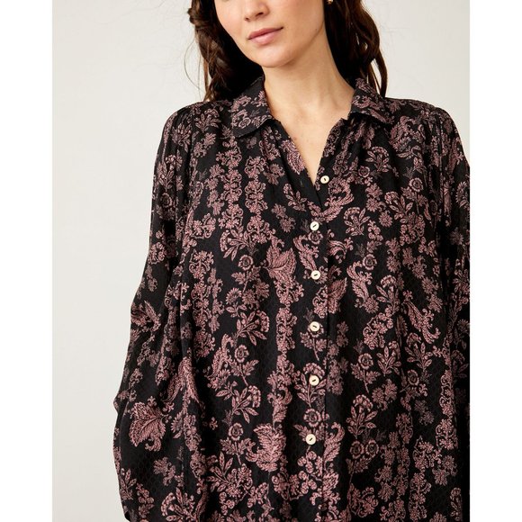 NWT FREE PEOPLE Steady Love Black Pink Top - Picture 7 of 7